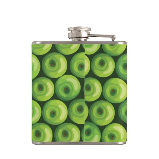 Patroon met groene appels heupfles (Achterkant)