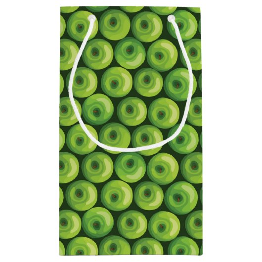 Patroon met groene appels klein cadeauzakje (Achterkant)