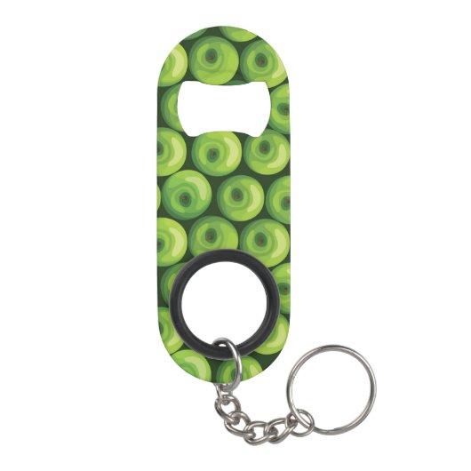 Patroon met groene appels mini flessenopener (Achterkant)