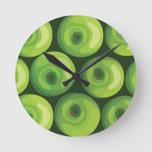 Patroon met groene appels ronde klok