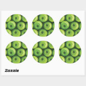 Patroon met groene appels ronde sticker (Vel)