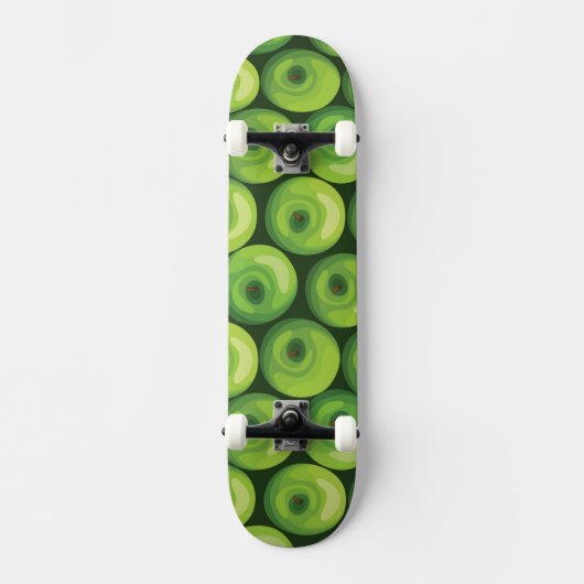 Patroon met groene appels skateboard (Voorkant)