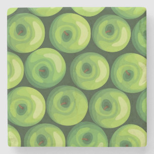 Patroon met groene appels stenen onderzetter