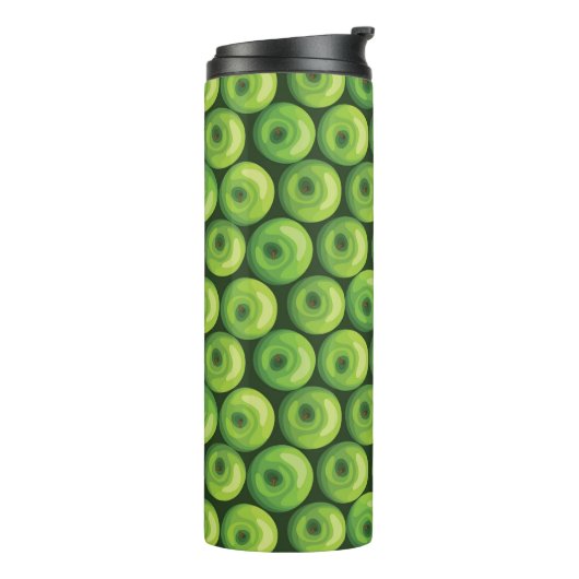 Patroon met groene appels thermosbeker (Gedraaid links)