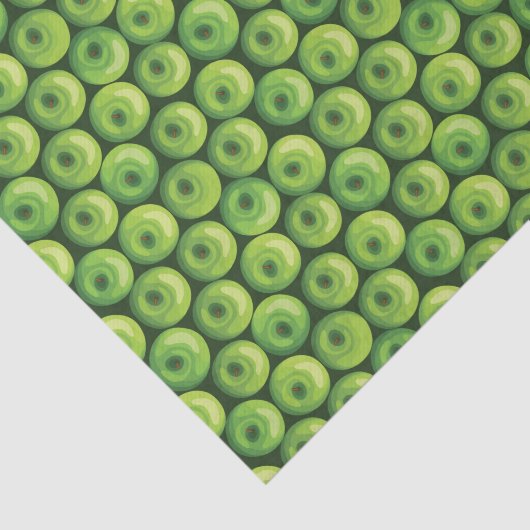 Patroon met groene appels tissuepapier (Detail)