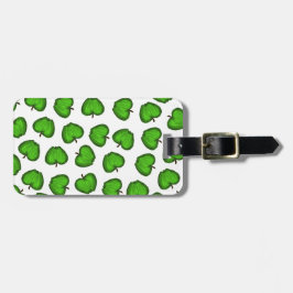 Patroon met groene, door de hand getekende kindera bagagelabel