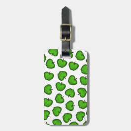 Patroon met groene, door de hand getekende kindera bagagelabel