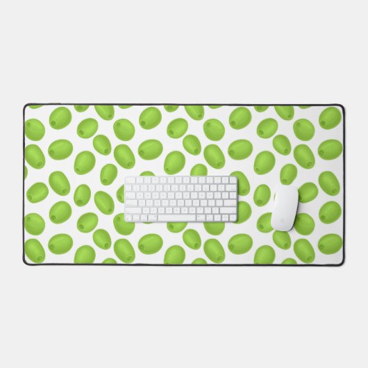 Patroon met groene olijven bureaumat (Keyboard & Muis)