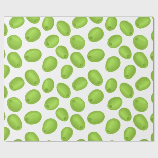 Patroon met groene olijven cadeaupapier (Vlak)