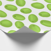 Patroon met groene olijven cadeaupapier (Hoek)