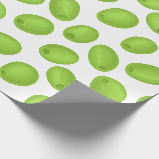 Patroon met groene olijven cadeaupapier (Hoek)