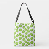 Patroon met groene olijven crossbody tas (Achterkant)