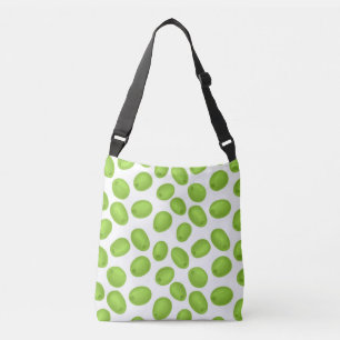 Patroon met groene olijven crossbody tas