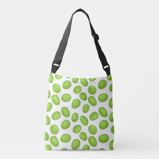Patroon met groene olijven crossbody tas (Voorkant)