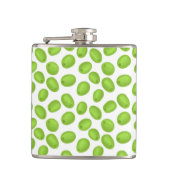 Patroon met groene olijven heupfles (Voorkant)