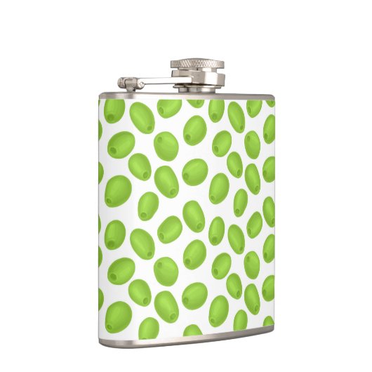Patroon met groene olijven heupfles (Rechts)