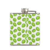 Patroon met groene olijven heupfles (Achterkant)