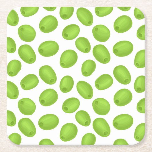 Patroon met groene olijven kartonnen onderzetters (Voorkant)