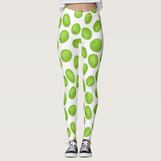 Patroon met groene olijven leggings (Voorkant)
