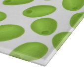 Patroon met groene olijven snijplank (Hoek)