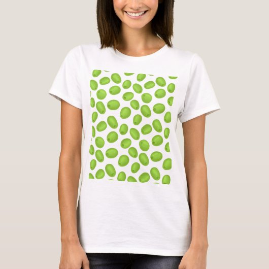Patroon met groene olijven t-shirt (Voorkant)