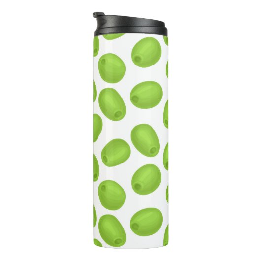Patroon met groene olijven thermosbeker (Geroteerd rechts)