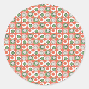 Patroon met groene pols en bubbels ronde sticker