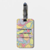 Patroon met groenten en fruit bagagelabel (Achterkant verticaal)