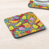 Patroon met groenten en fruit bier onderzetter (Linkerzijde)