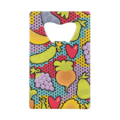 Patroon met groenten en fruit creditkaart flessenopener (Achterkant)