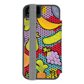 Patroon met groenten en fruit incipio iPhone portemonnee hoesje (Agenda Achterkant)