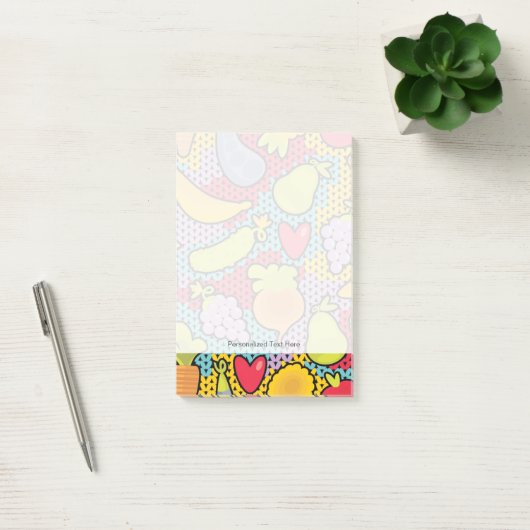Patroon met groenten en fruit post-it® notes (Kantoor)