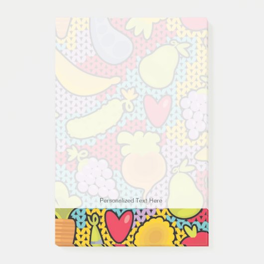 Patroon met groenten en fruit post-it® notes (Voorkant)
