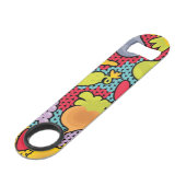 Patroon met groenten en fruit speed flessenopener (Voorkant Gekanteld)