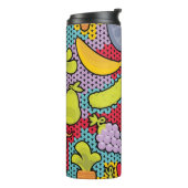 Patroon met groenten en fruit thermosbeker (Gedraaid links)