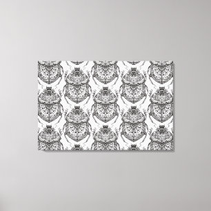 Patroon met hand doedel 6 canvas afdruk