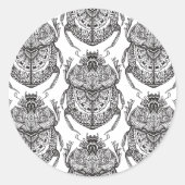 Patroon met handdoedel ronde sticker (Voorkant)