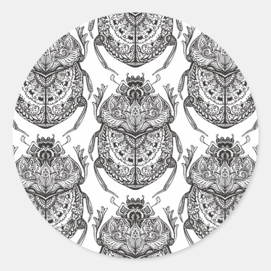 Patroon met handdoedel ronde sticker (Voorkant)