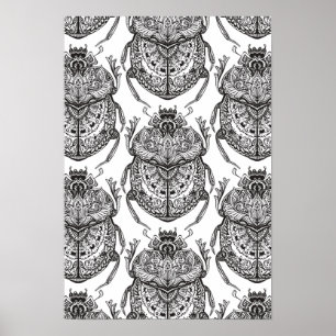 Patroon met handmatige balk 2 poster