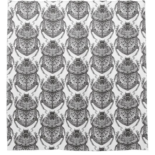 Patroon met handmatige balk douchegordijn (Voorkant)