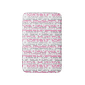 Patroon met hart en bloemen badmat (Voorkant Verticaal)