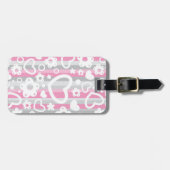 Patroon met hart en bloemen bagagelabel (Voorkant horizontaal)