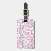 Patroon met hart en bloemen bagagelabel (Voorkant verticaal)