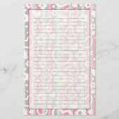 Patroon met hart en bloemen briefpapier (Voorkant)