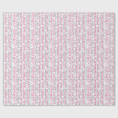 Patroon met hart en bloemen cadeaupapier (Vlak)