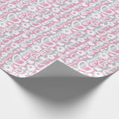 Patroon met hart en bloemen cadeaupapier (Hoek)