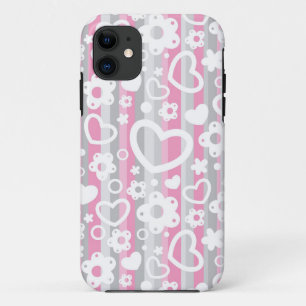 Patroon met hart en bloemen Case-Mate iPhone case