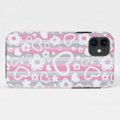 Patroon met hart en bloemen Case-Mate iPhone case (Achterkant (horizontaal))