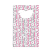 Patroon met hart en bloemen creditkaart flessenopener (Voorkant)