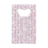 Patroon met hart en bloemen creditkaart flessenopener (Achterkant)